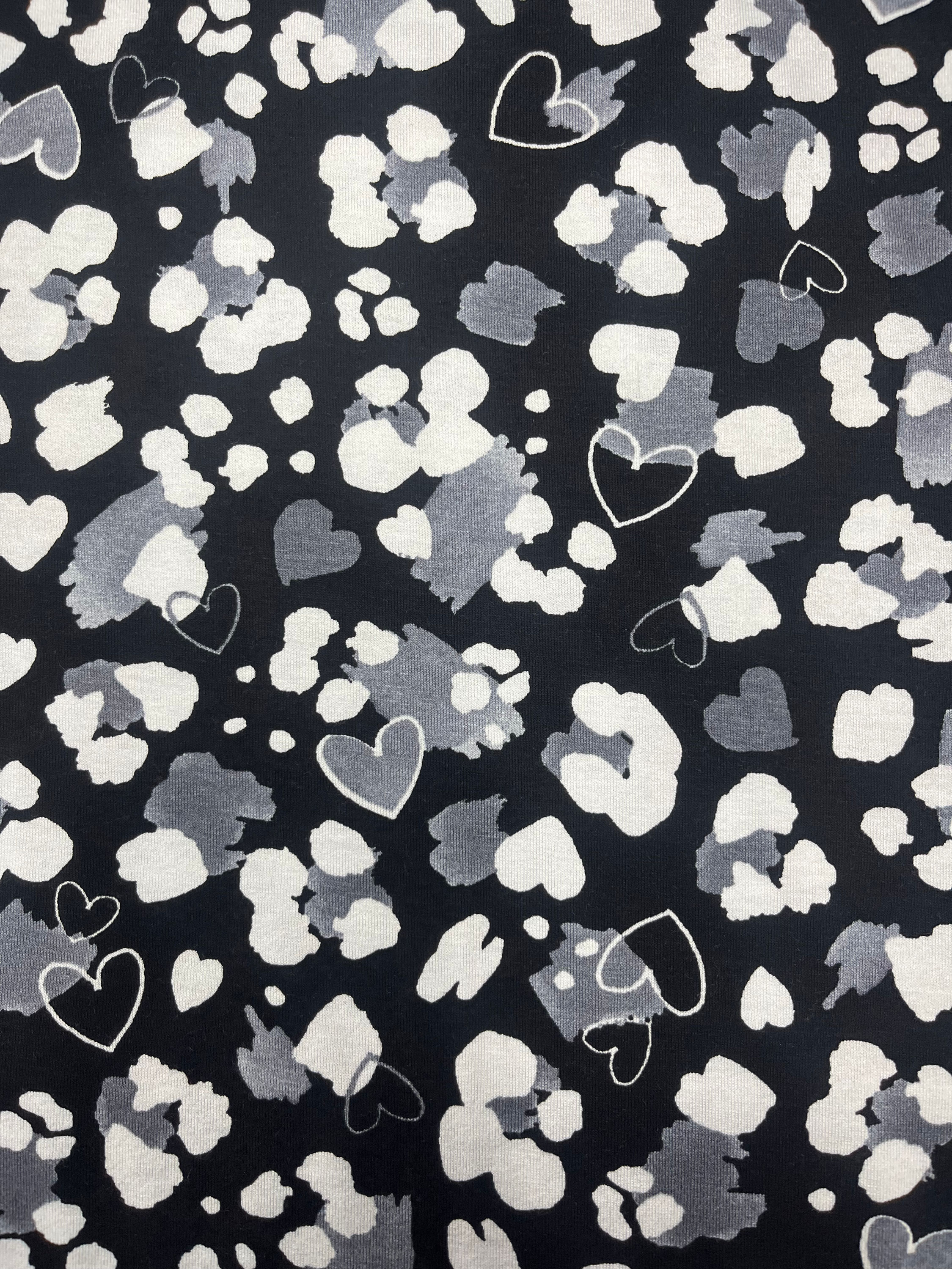 Leopard Print Hearts Viscose Jersey