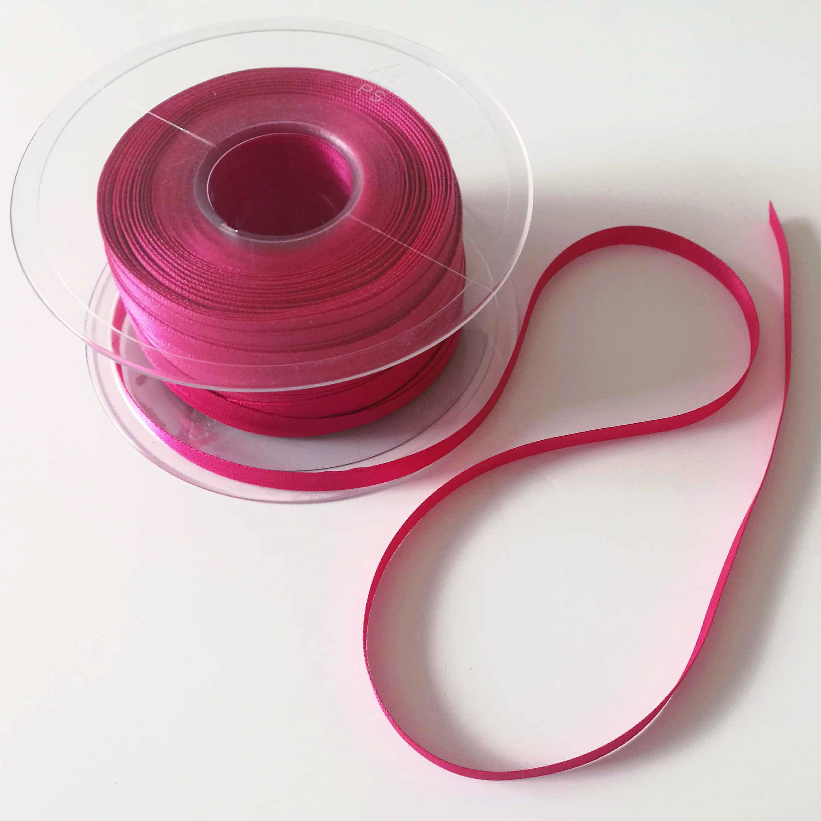 7mm Double Faced Satin Ribbon/ Various Colours