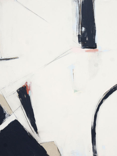 Abstract painting using acrylics and oil pastels on canvas.