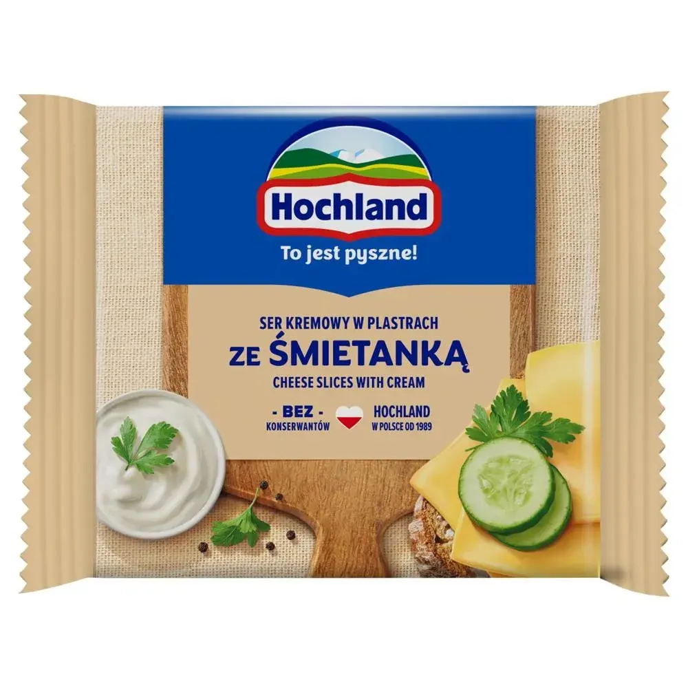 HOCHLAND SER TOPIONY W PLASTRACH ŚMIETANKOWY 130g