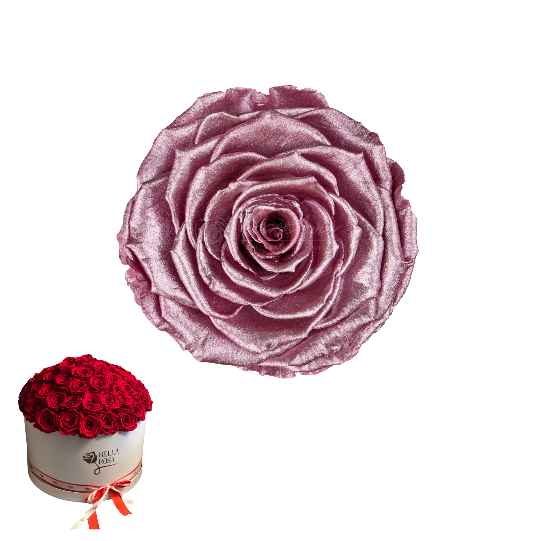 ARREGLO 50 ROSAS ROSADO METÁLICO