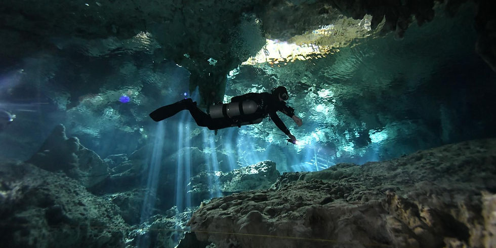 Sidemount Diver at Cenote Dos Ojos