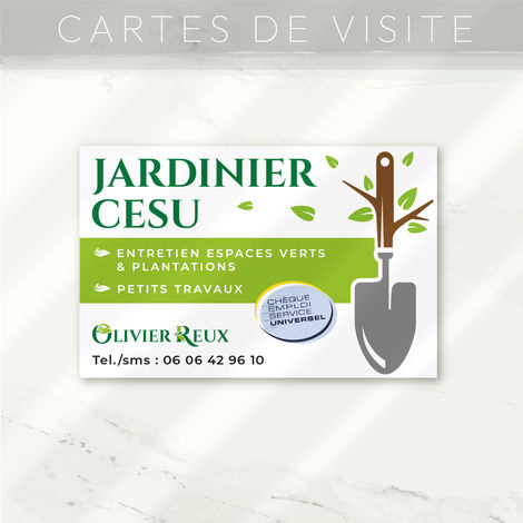 Cartes de visite pour Jardinier