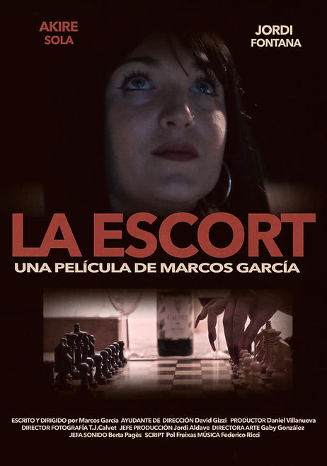 Poster of the drama short film La Escort (2023), original score composed by Federico Ricci.