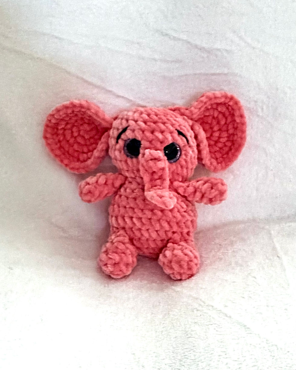 Thumbnail: Pink Newborn Elephant Plushies Front View