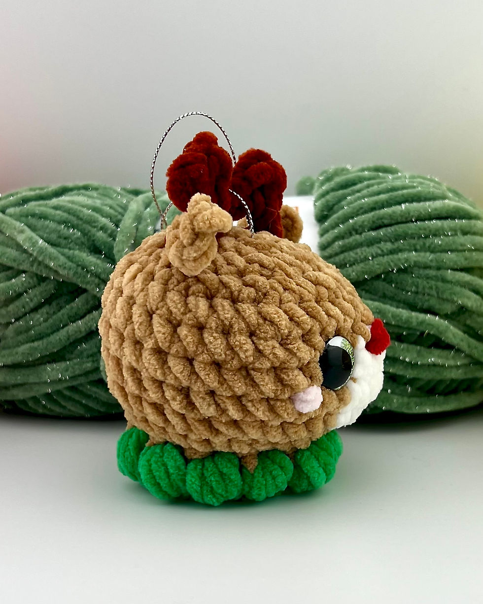 Thumbnail: Light Reindeer Bauble Ornament Side