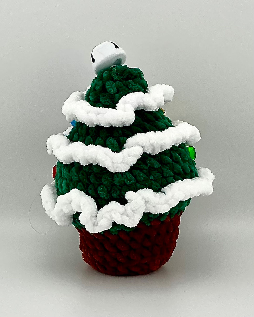 Small Jingle Bell Tree Snowy Back View