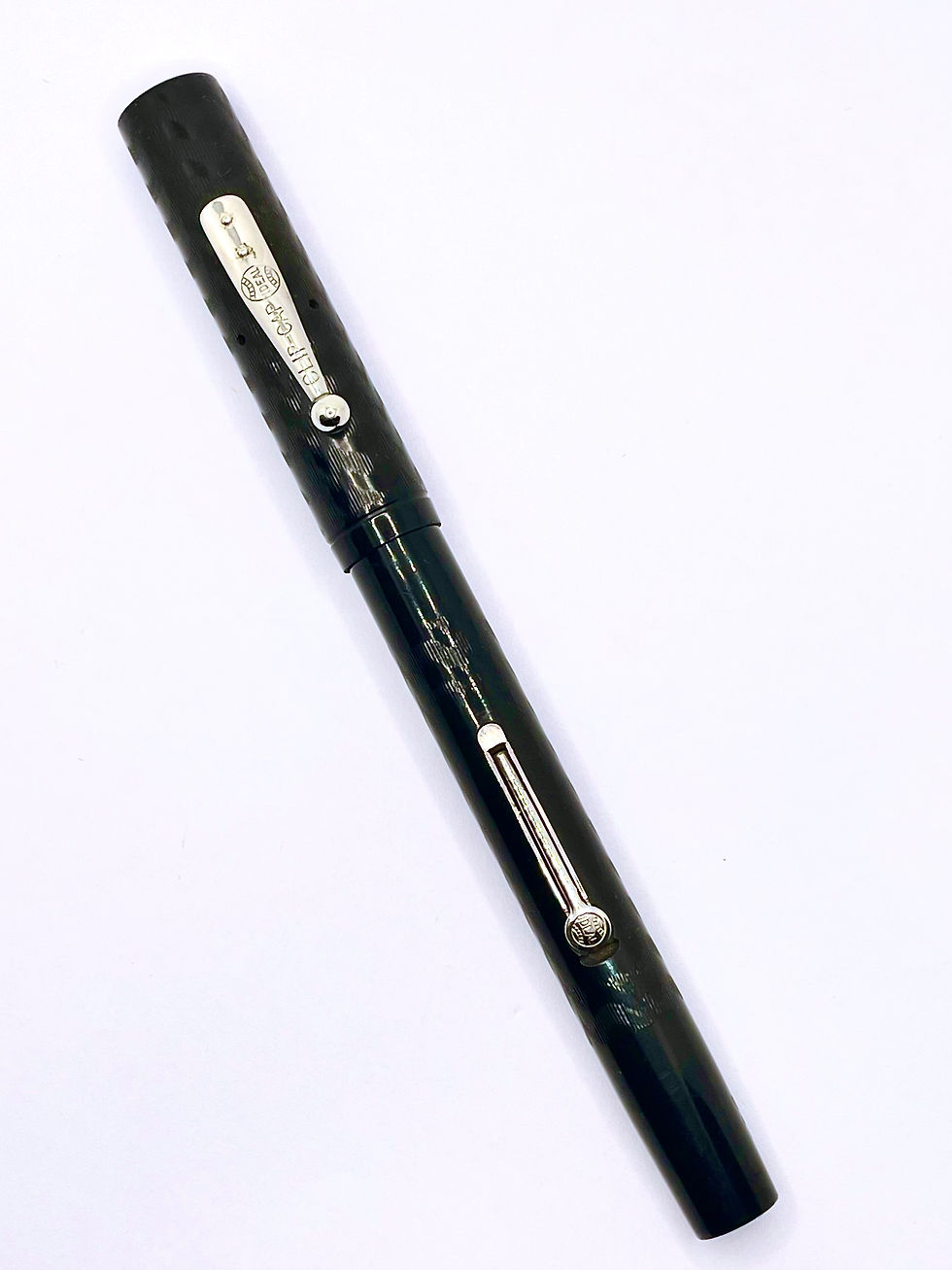 Waterman 52 Chased Hard Rubber Fountain Pen - Ebonite With Nickel Trim
