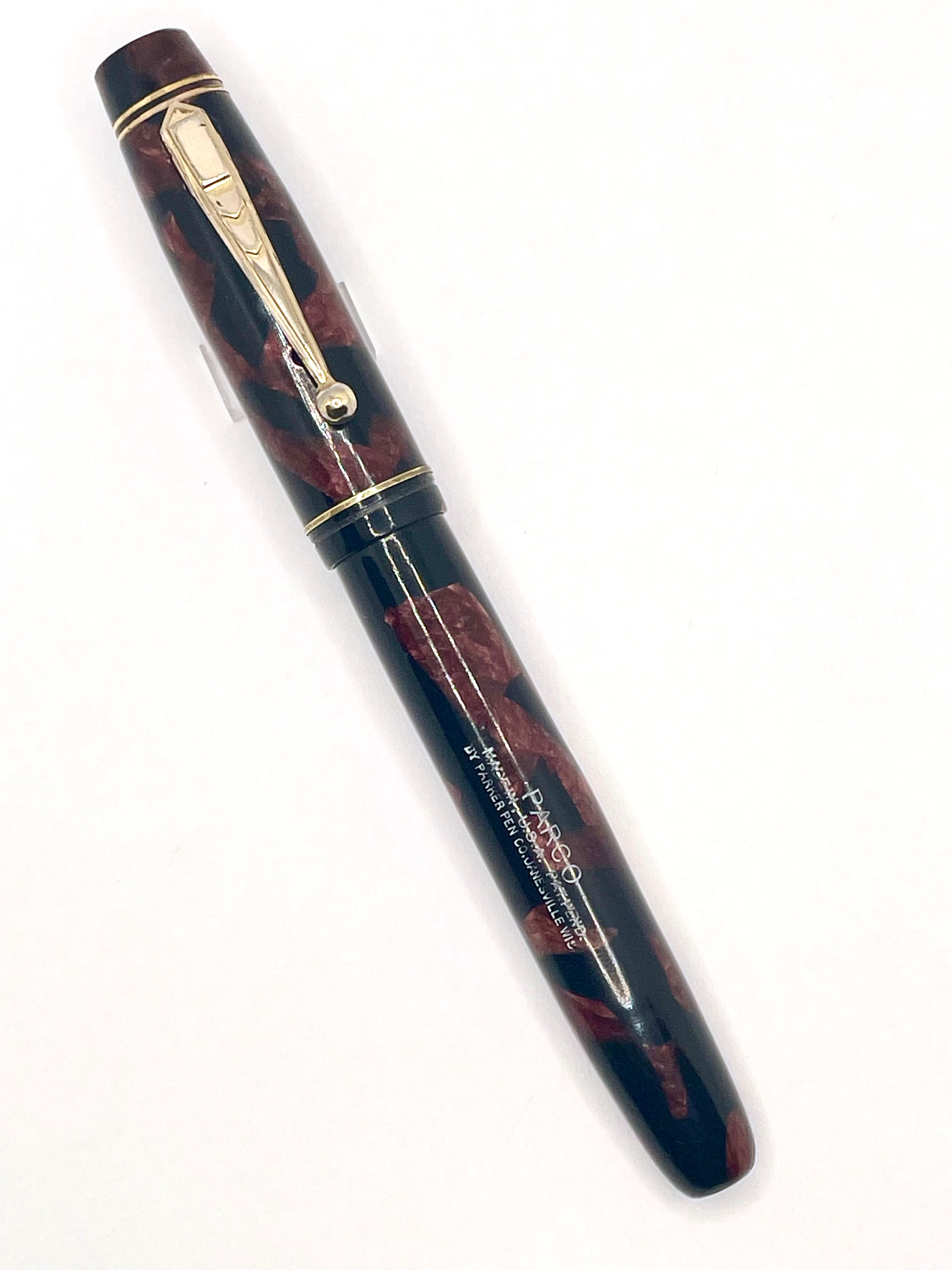 Parker Parco Fountain Pen - Burgundy and Black Marble
