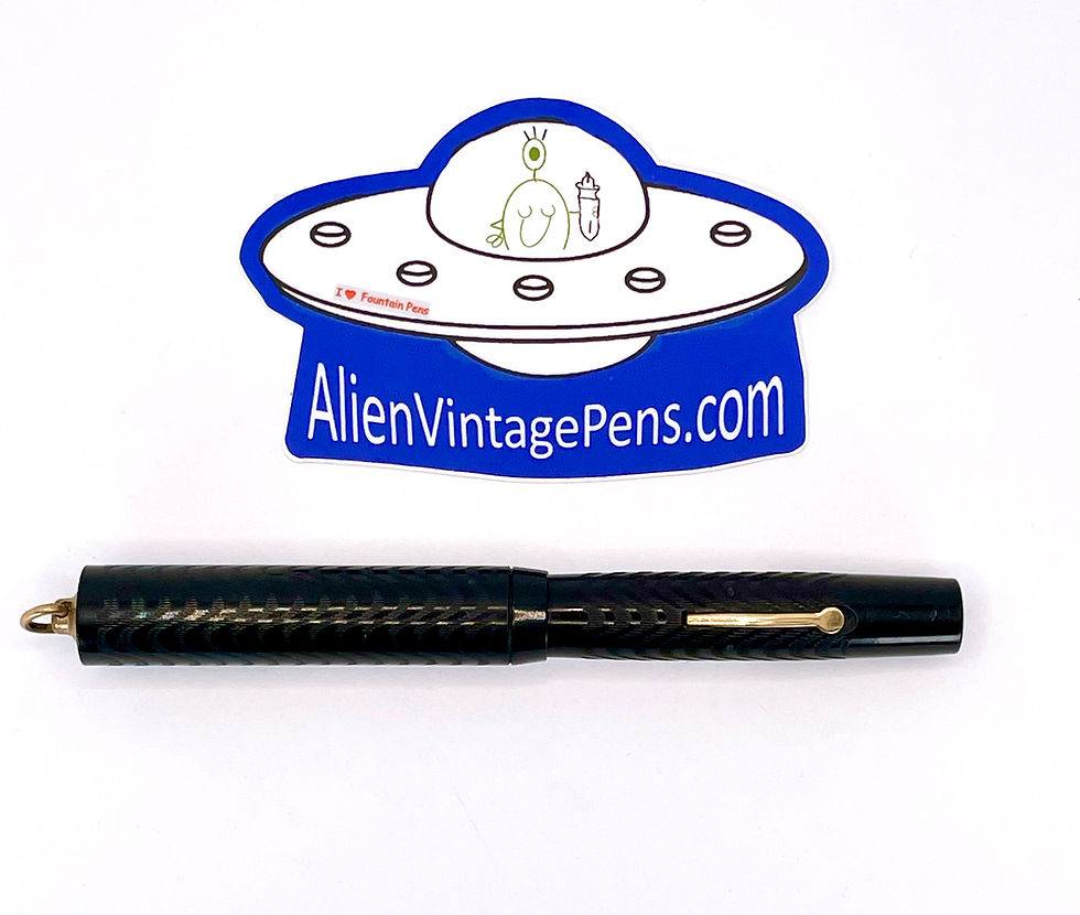 Wahl Pen Chased Ebonite Self-Filling 62 Ring Top Fountain Pen