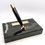 Thumbnail: Sheaffer White Dot Imperial Fountain Pen Black Marble Base Desk Set