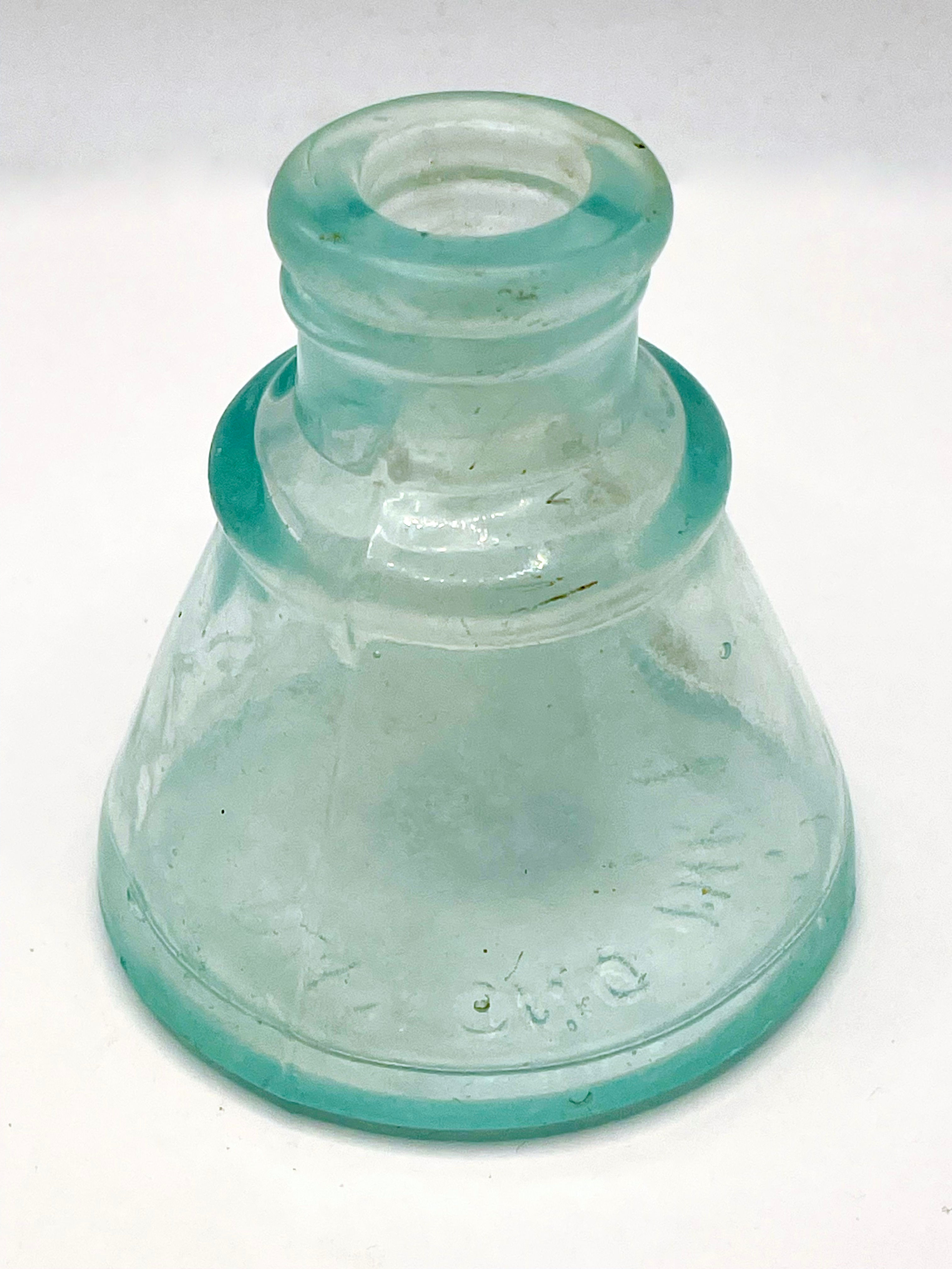 Vintage Round Aqua Diamond Ink Co Bottle - Milwaukee Wisconsin