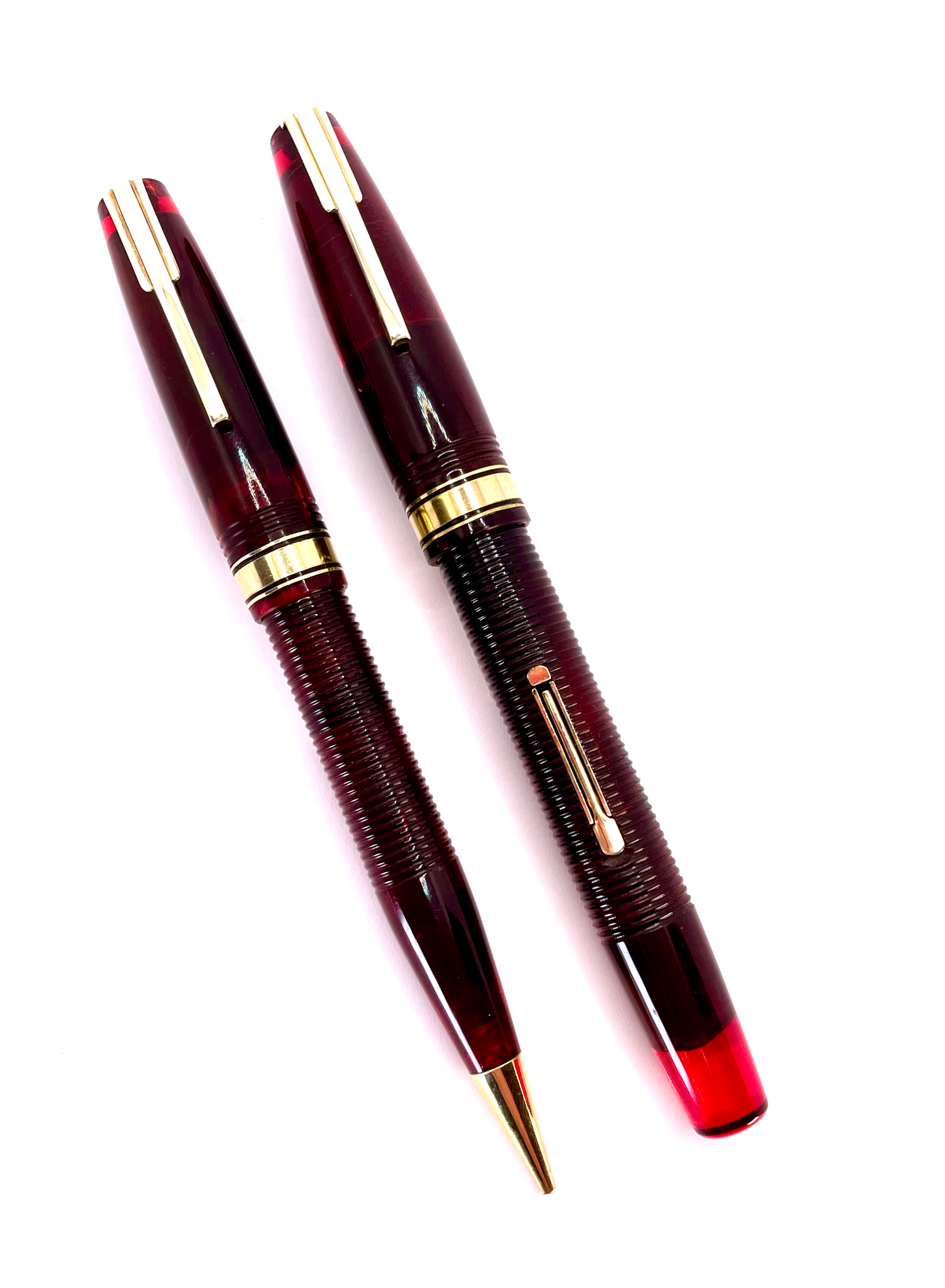 Waterman Hundred Year "Lady" Fountain Pen and Mechanical Pencil Set - Burgundy
