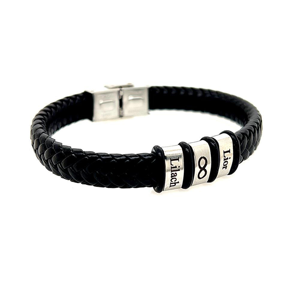 צמיד עור בשילוב צארמים וחריטות FR00150ADD30