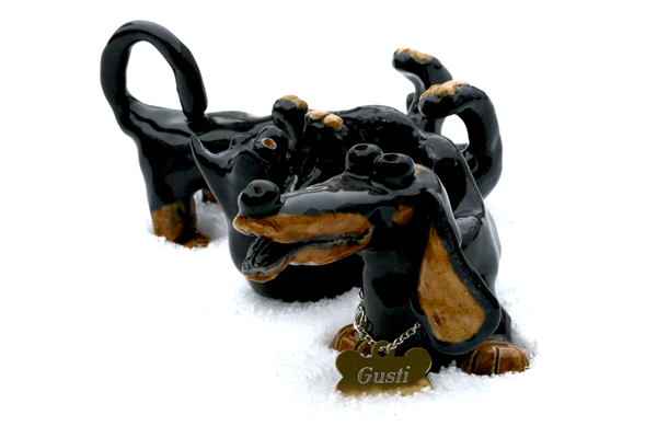 Gusti ceramic dog & cat pottery