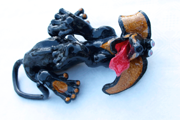 too much food ceramic dog pottery