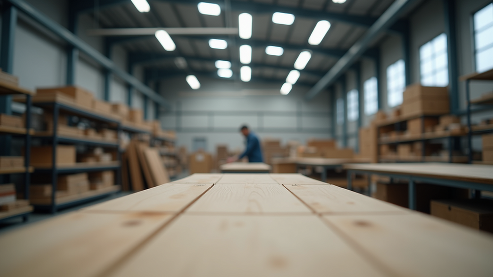 Eye-level view of modern workshop in furniture manufacturing