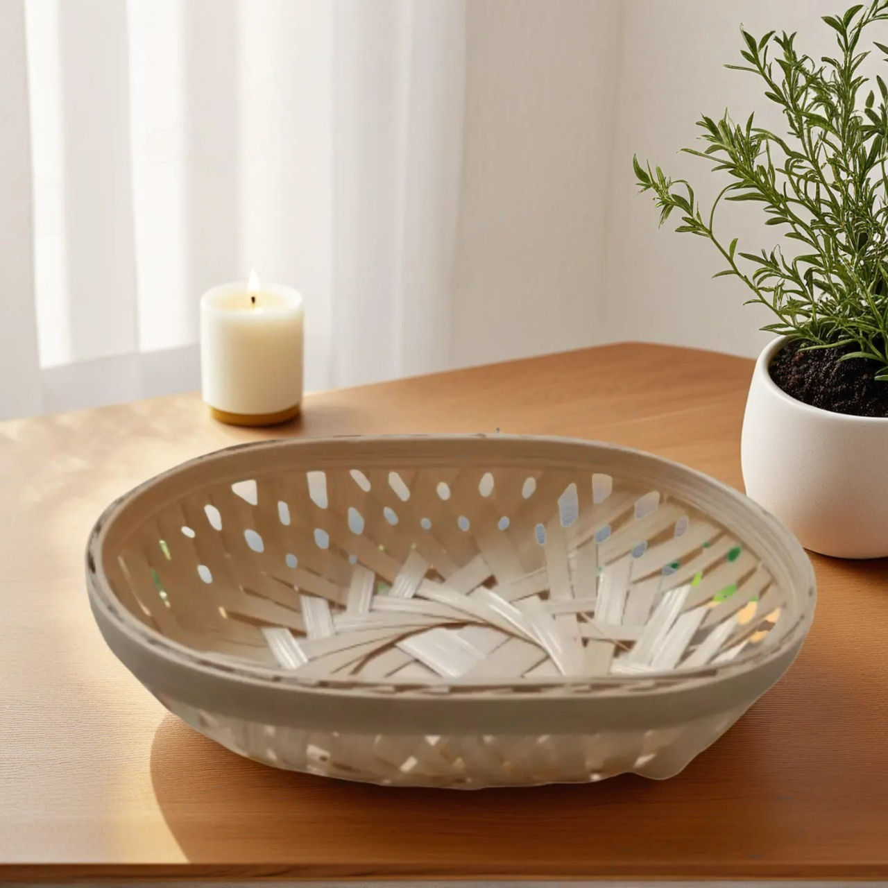 Bamboo Oval Basket for Home Decor Decorative Basket