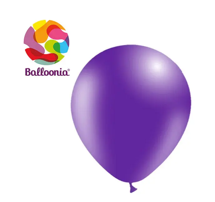 Metallic Balloonia 12in Latex Purple 50ct