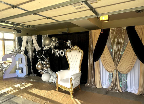 Black + Gold + Silver Prom Decor | LUCKEYIA'S BALLOON