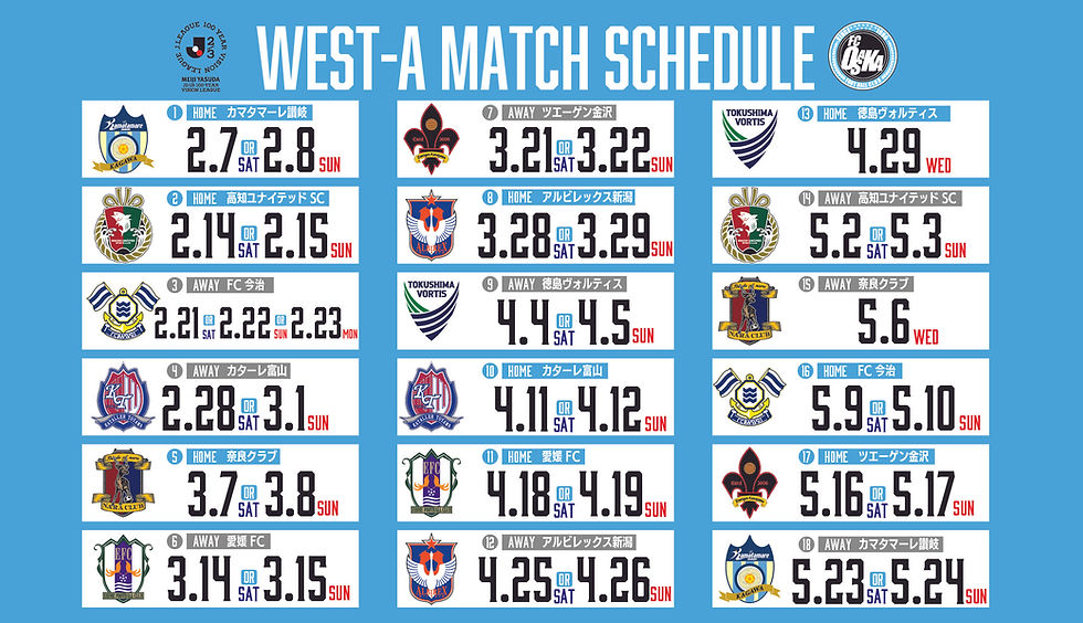 明治安田J2・J3百年構想リーグ 地域リーグラウンド対戦カード発表