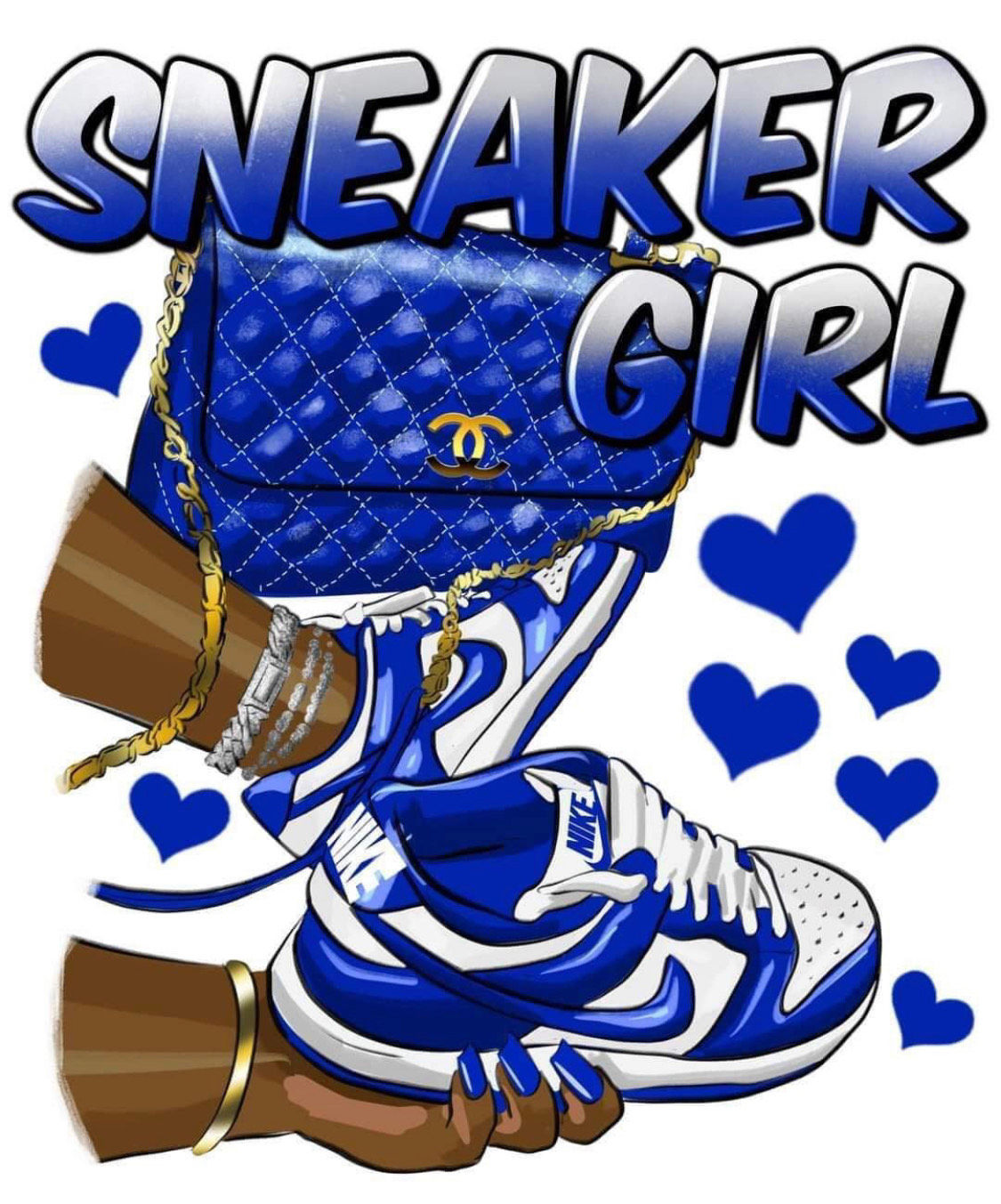 Blue Sneaker Girl Hoodie