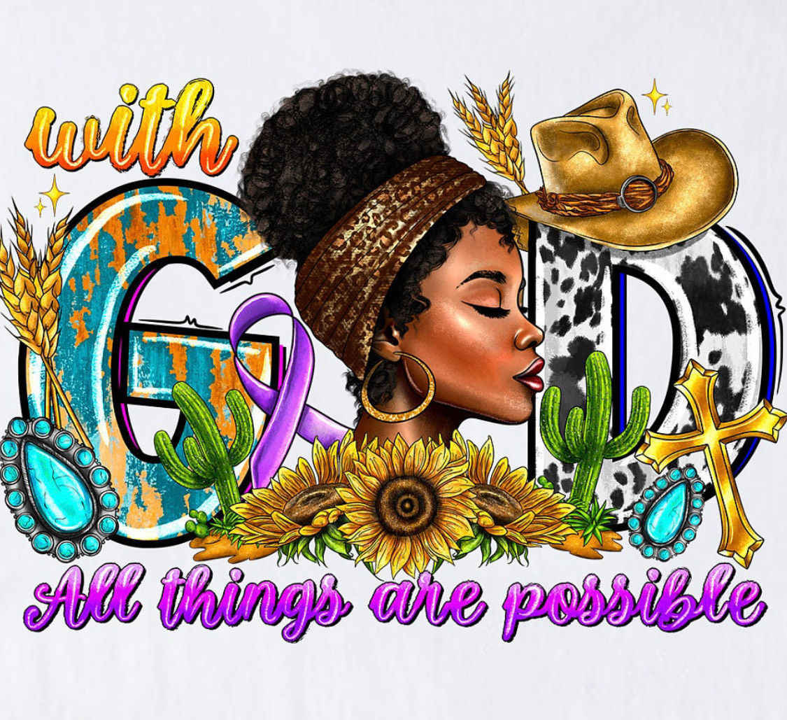 With God Cowboy Hat/Purple(Blk Female) Hoodie