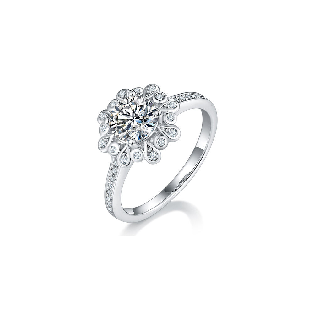 Product: 1ct Lily Grace Moissanite Women Ring S925 18K White Gold Plating