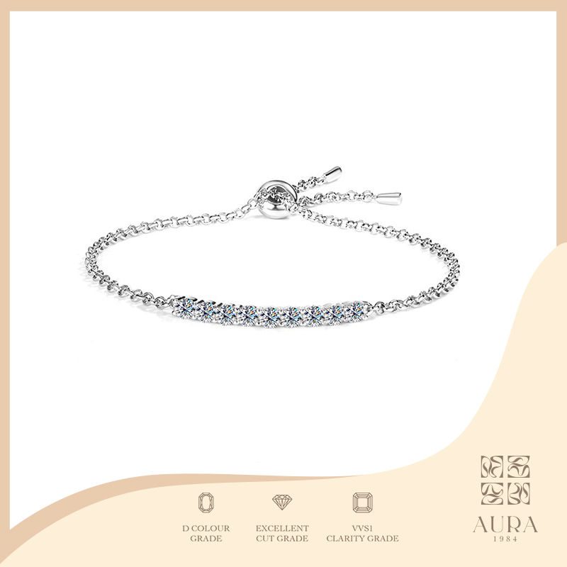 Thumbnail: Lucky Number 9 Moissanite Bracelet