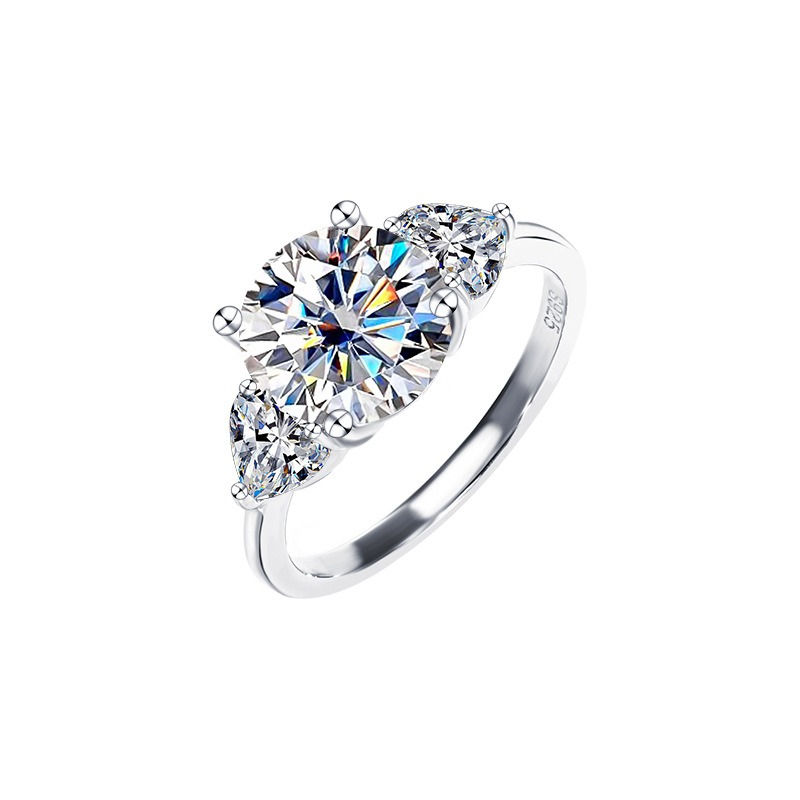 3ct Heart to Heart Moissanite Engagement Ring