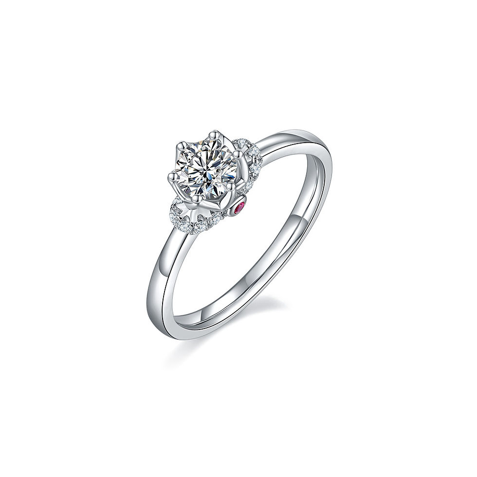 0.5ct Rose Elegance Moissanite Women Ring S925