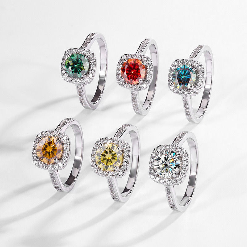 Thumbnail: 1ct Luminous Infinity Moissanite Ring S925 Platinum Plated