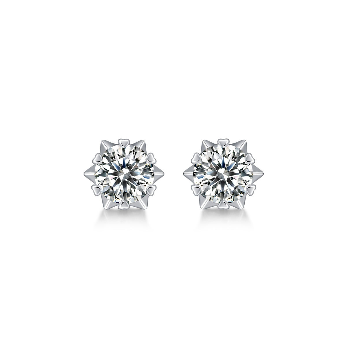 Heart Snowflake Moissanite Earrings