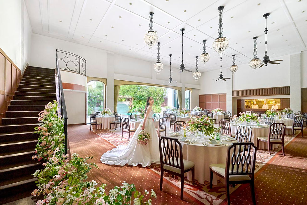 披露宴会場と花嫁