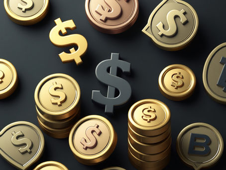 money symbols on a black background
