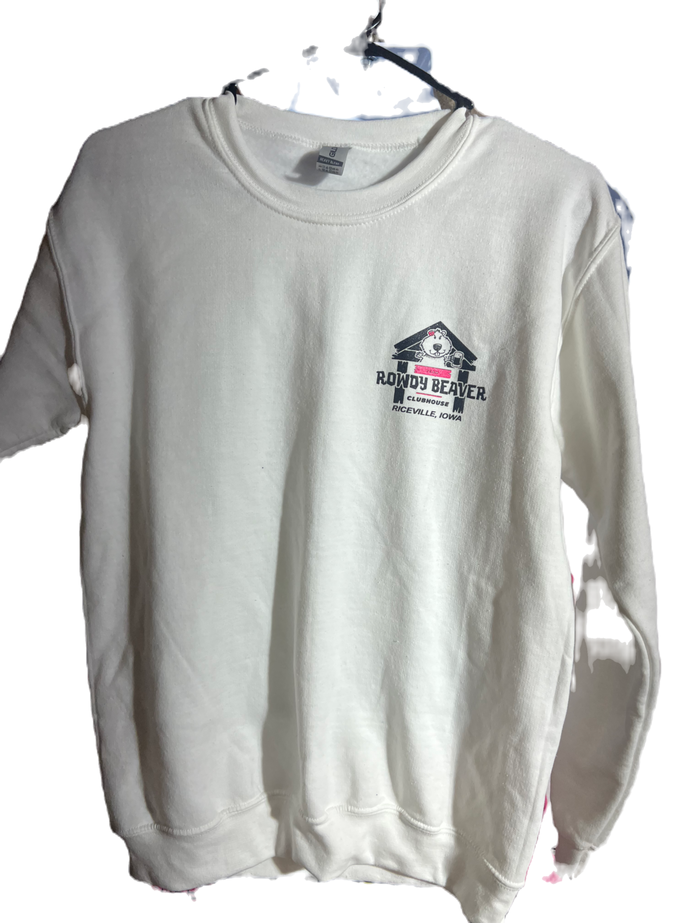Team Rowdy Beaver White Crewneck Sweatshirt
