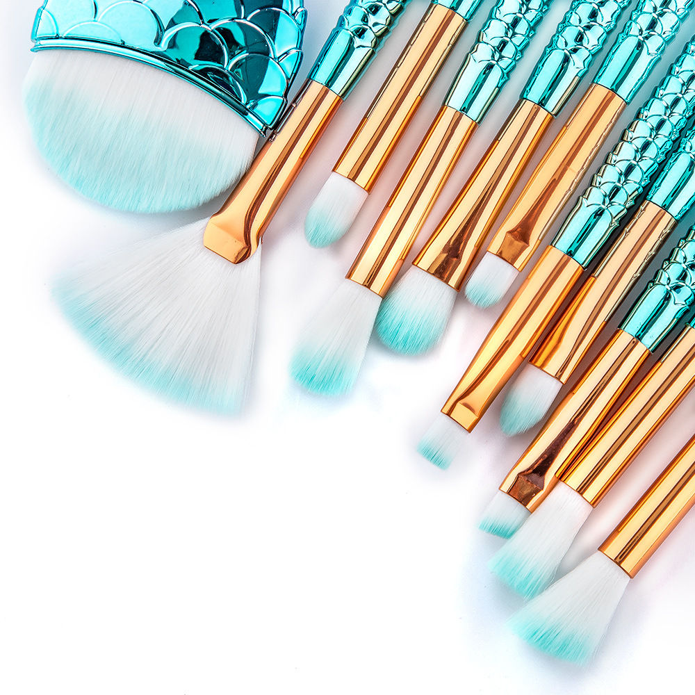 11-Piece Mermaid Tail Eye Makeup Brush Set