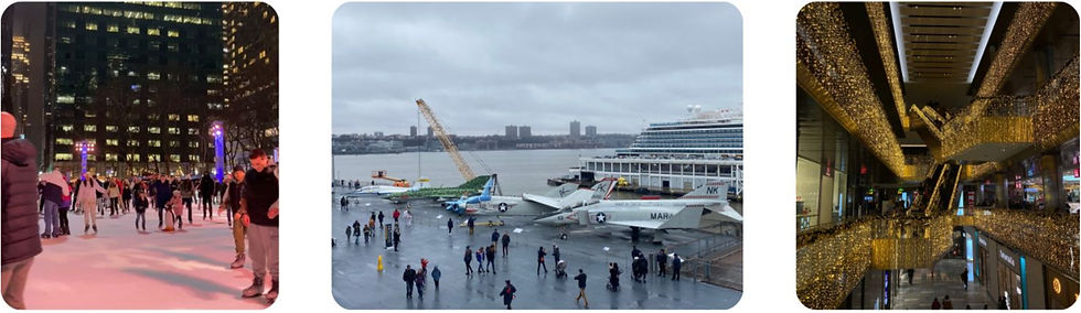 La patinoire de Bryant Park Le musée Intrepid, Le centre commercial Hudson Yards