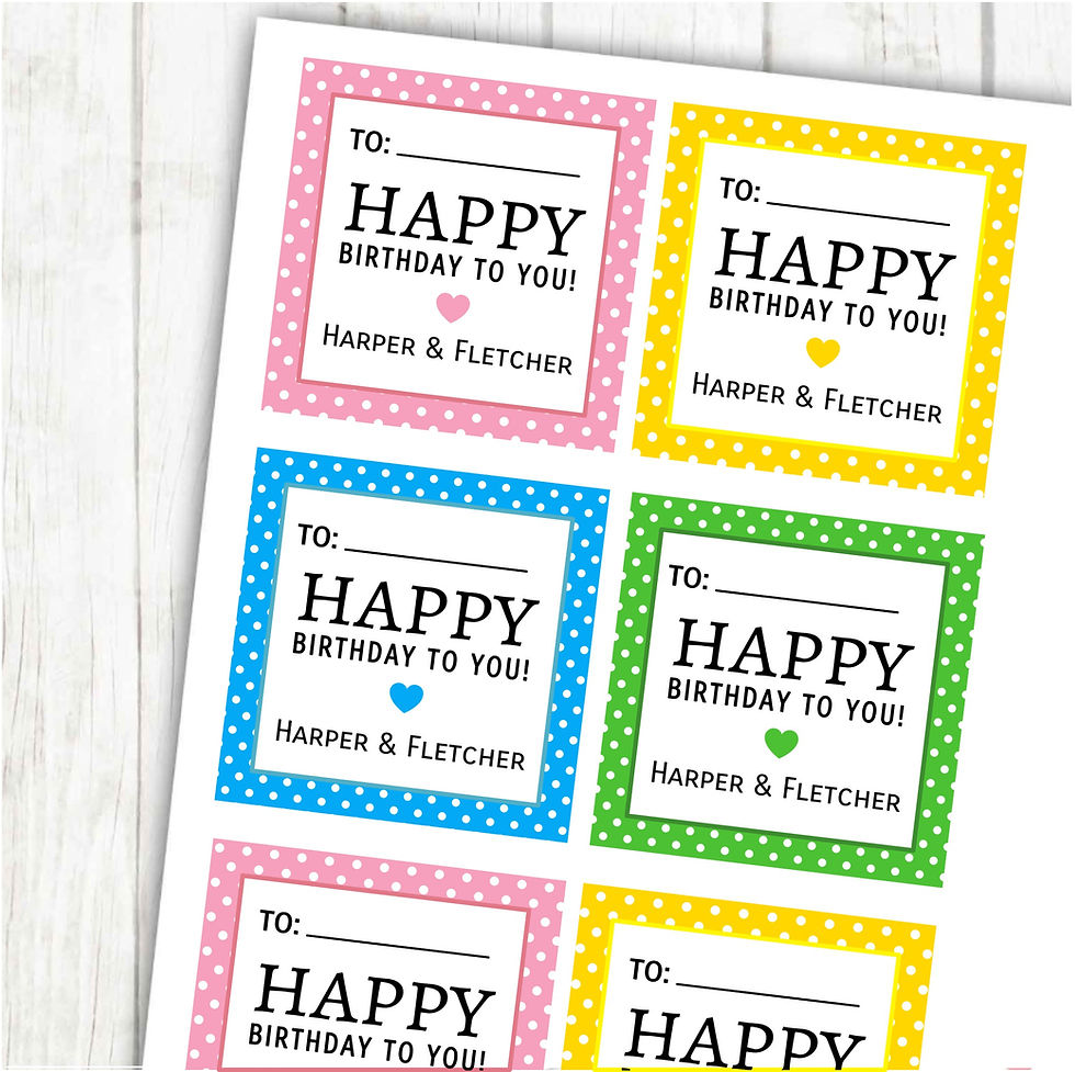 Polka Dot Square Gift Stickers