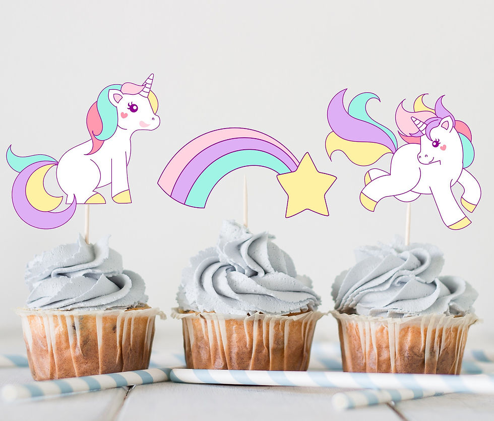 Unicorn Cupcake Toppers