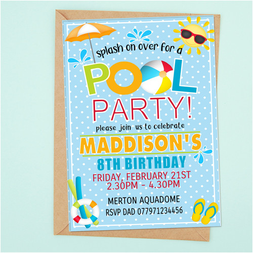 Pool Party Invite Partybug