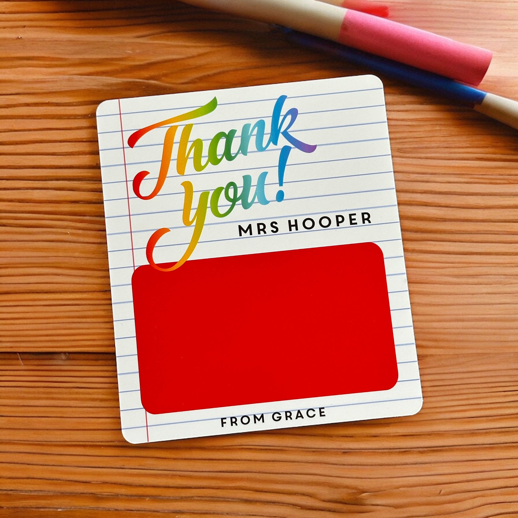 Teacher Thank You Gift Card Holder