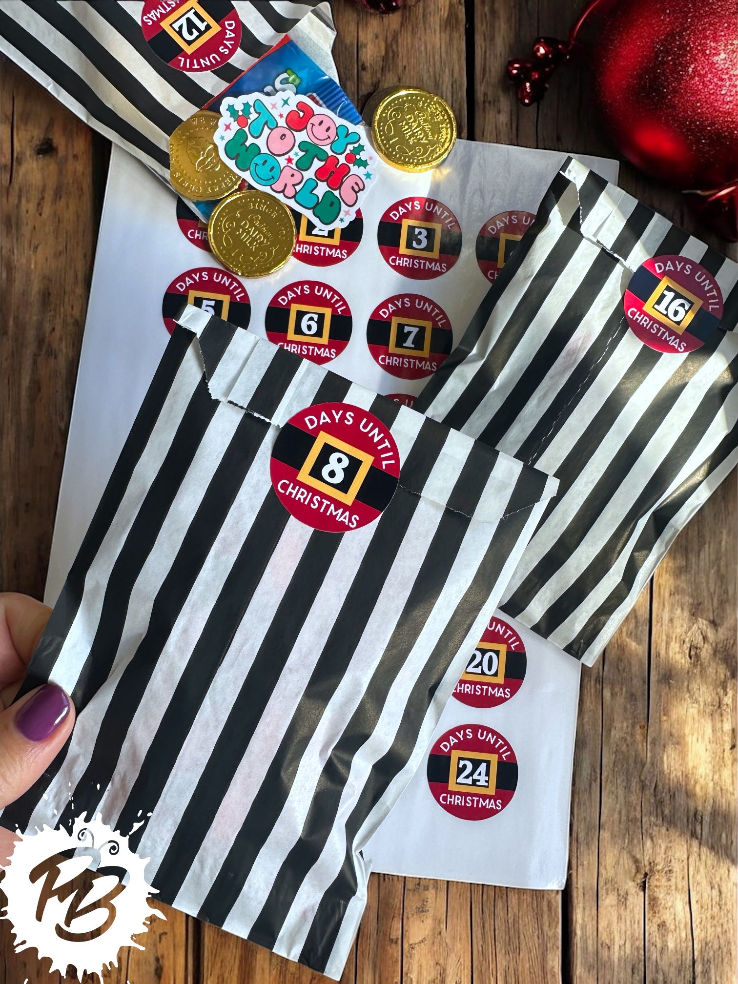 Santa Suit Countdown Stickers