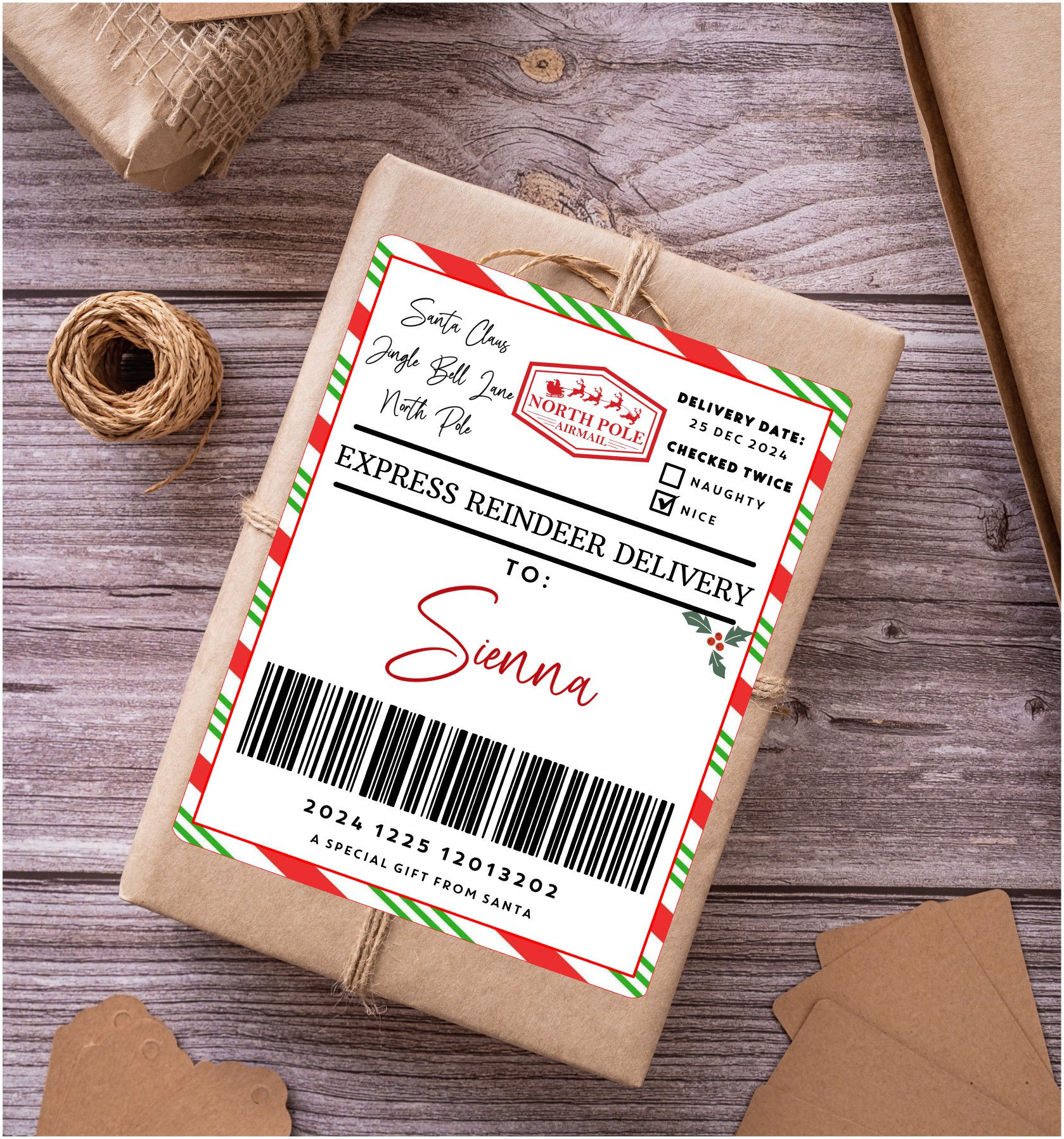 Personalised Santa Delivery Sticker