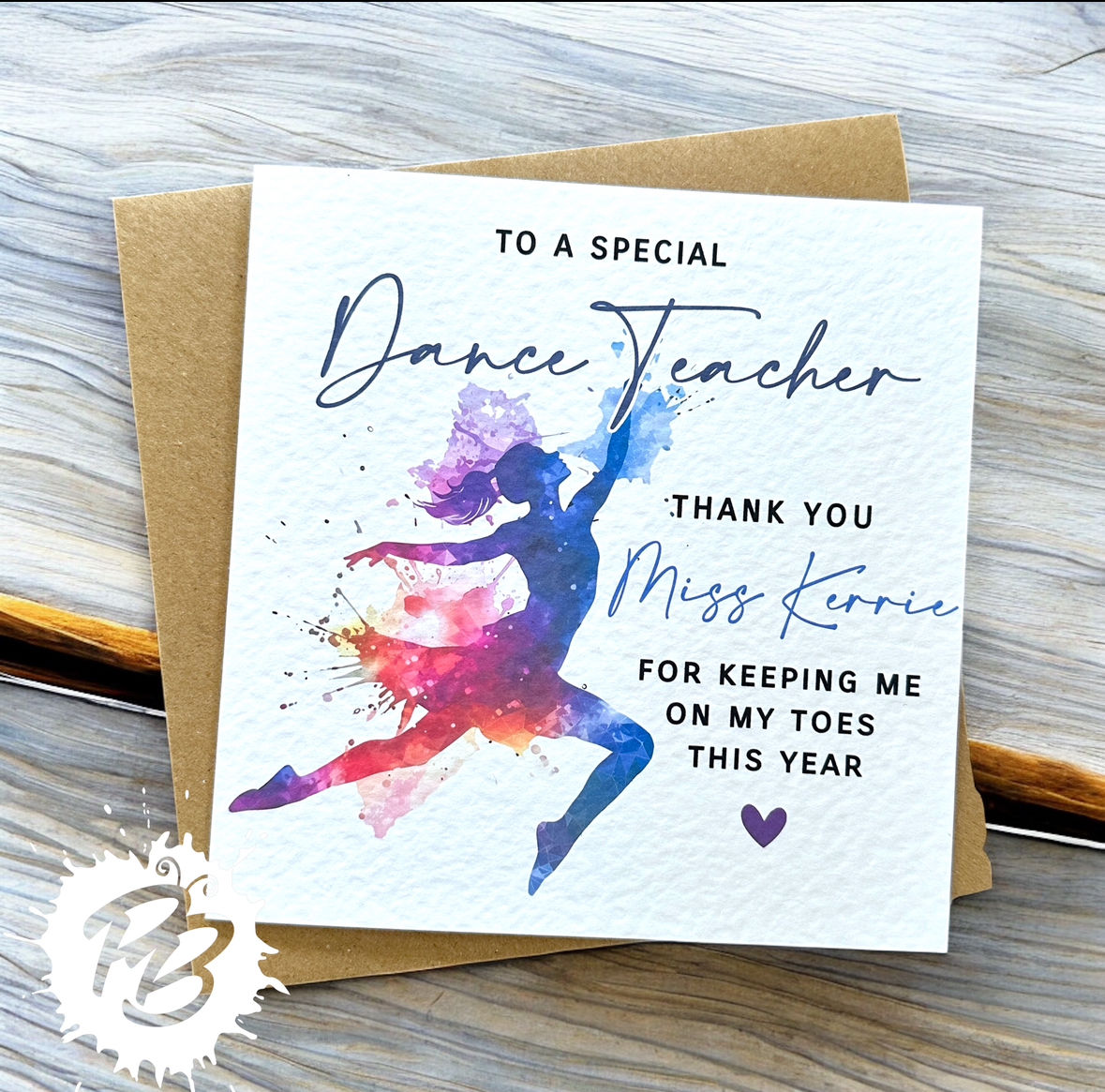 Personalised Dance Teacher Card