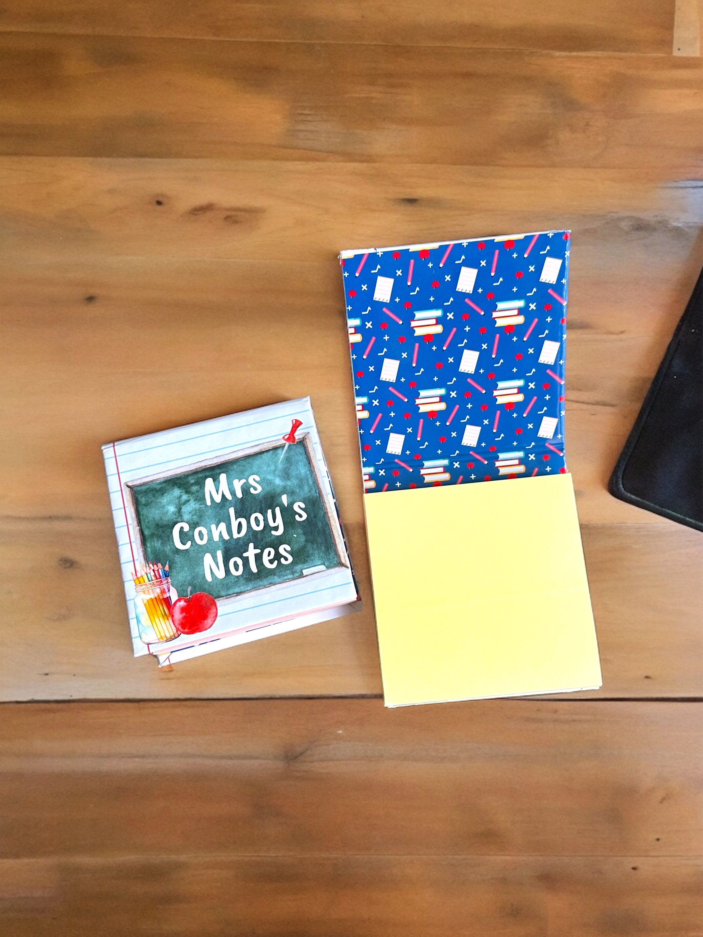 Personalised teacher chalkboard sticky notepad