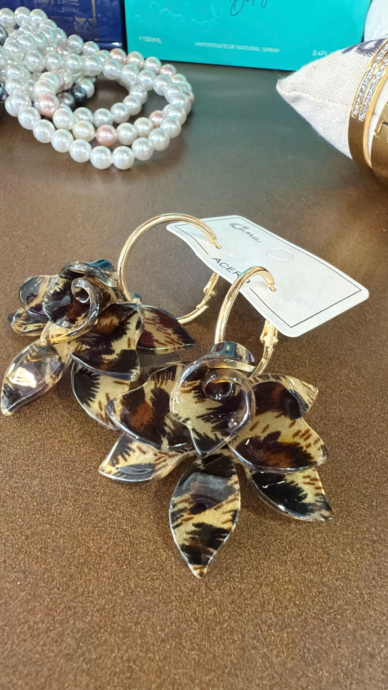 Pendiente flor animal Print 