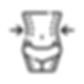 Icône de silhouette avec flèches indiquant la réduction des graisses abdominales