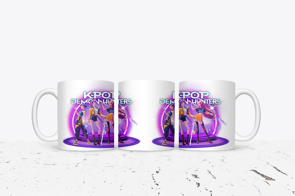Thumbnail: PERSONALISE 'KPOP DEMON HUNTERS' 325ML (11OZ) GLOSSY CERAMIC MUG.