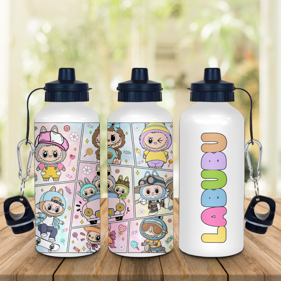 Thumbnail: Personalised Kid's Labubu 20oz (600ml) Glossy Water Bottle.